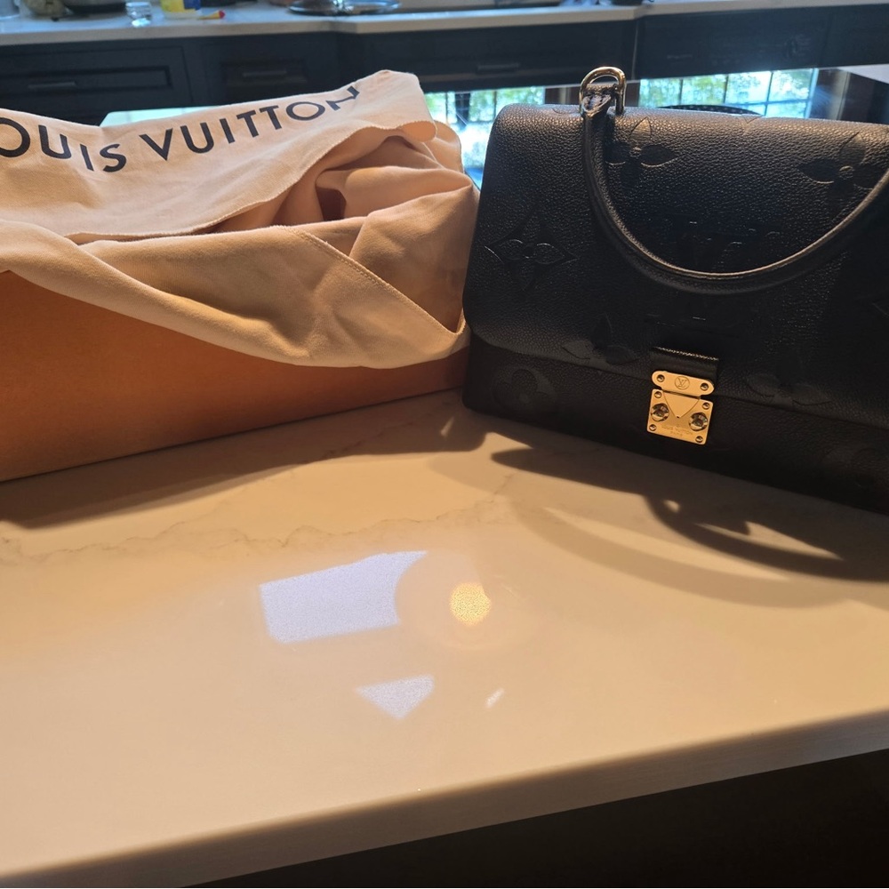 Louis Vuitton Madeleine Black Embossed Leather Top-Handle Satchel-Gold Hardware - Picture 2 of 16